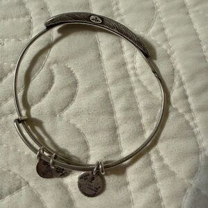 Alex and Ani Silver Feather Bracelet with Charms